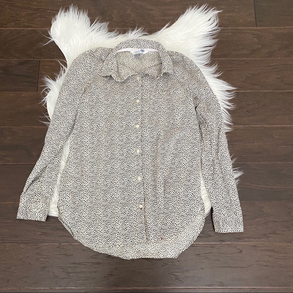 [Old Navy] The Tunic Shirt Button Up Dotted Top